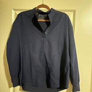 FIGS Relaxed Rafaela Scrub Top Long Sleeve Navy